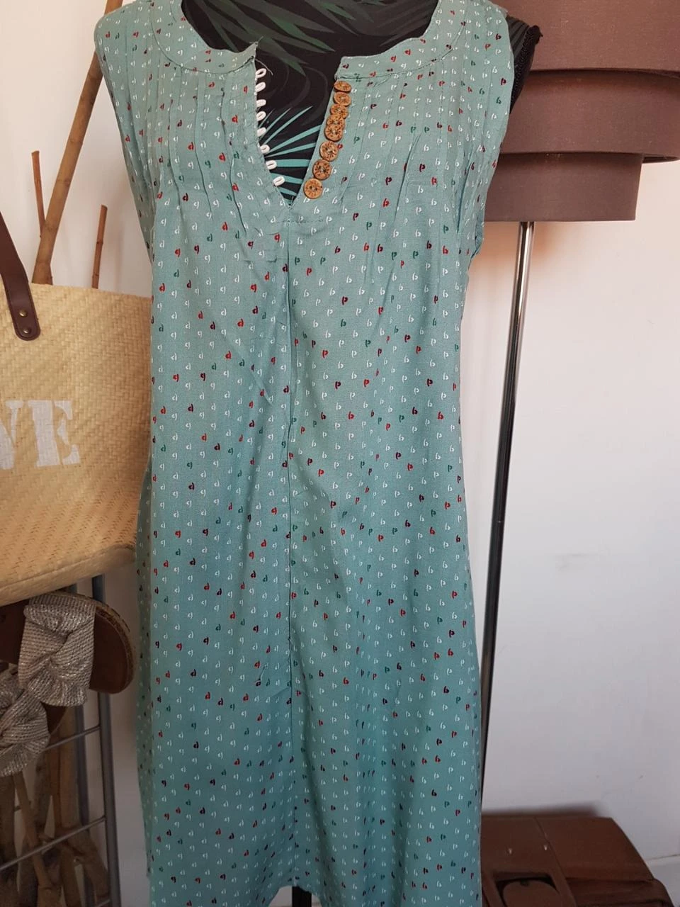 Robe sans manche turquoise